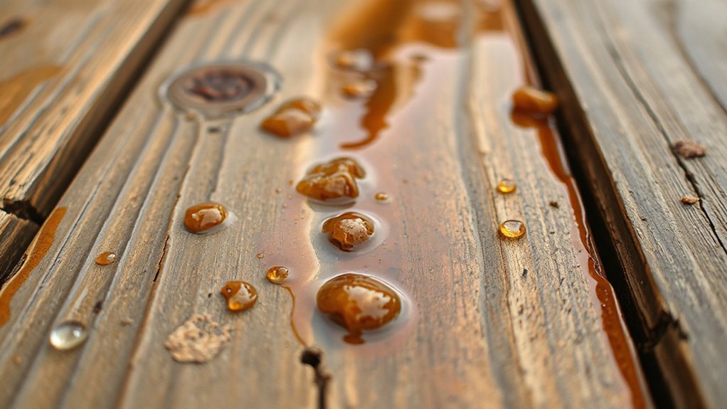 decking oil causes stickiness