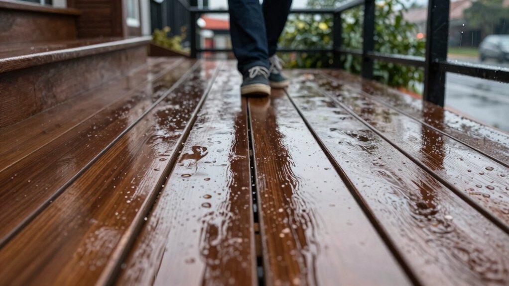 moisture reduces surface friction