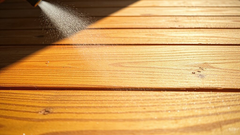 spraying decking oil